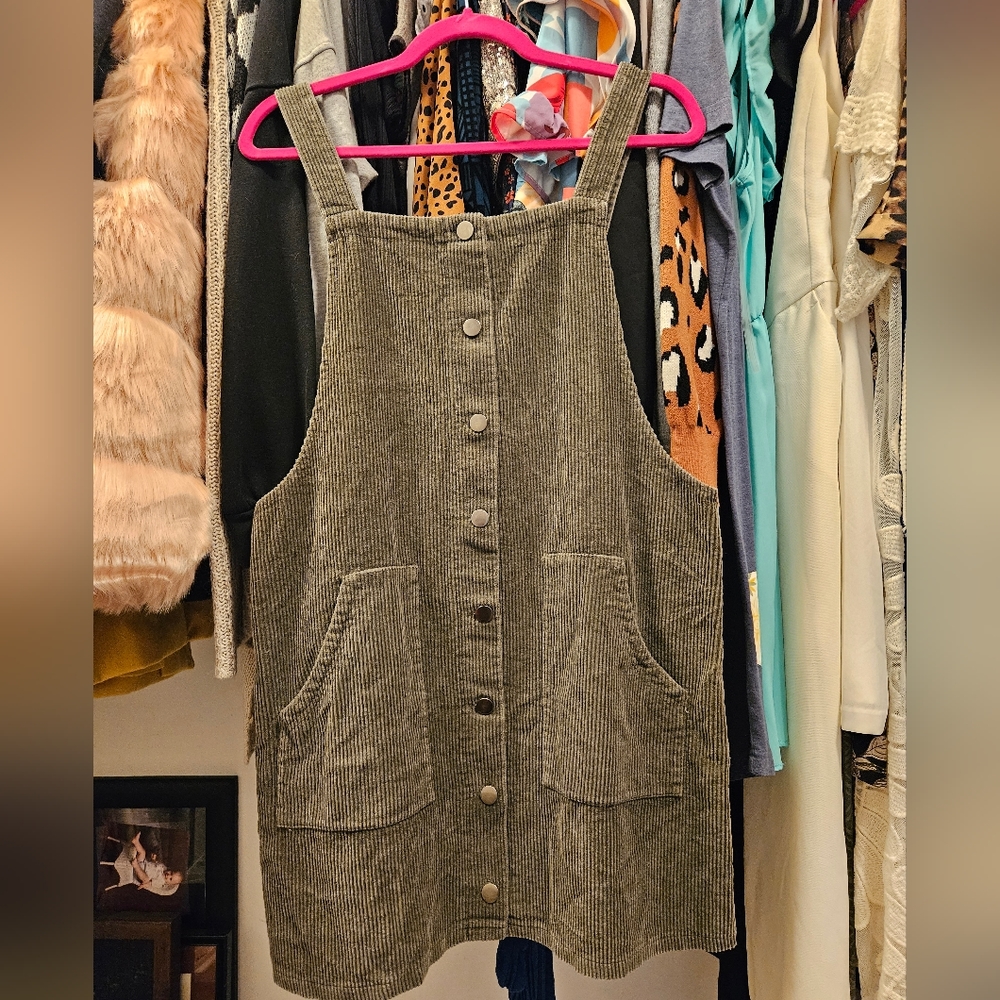 Corduroy Green Dress